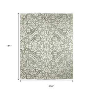 Homeroots 10' Stunning Floral Hand-tufted Area Rug – Unique Wool Blend For Comfort, Style & Stain Resistance Ivory,Green Wool Blend 617232