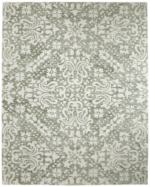 HomeRoots 10' Hand-Tufted Ivory and Green Floral Area Rug - Elegant, Stain-Resistant, Perfect for Any Room 9' X 12' 617232