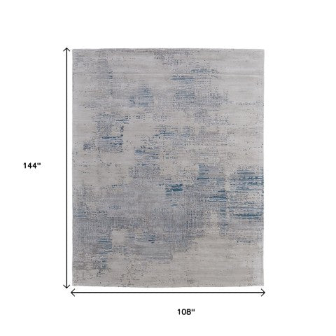 Homeroots 10' Hand Tufted Abstract Area Rug - Unique Artisan Crafted Design For Style And Comfort In Any Room Gray,Taupe,Blue Wool Blend 617233