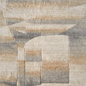 Homeroots 10' X 14' Abstract Area Rug - Luxurious Wool Blend, Stain Resistant, Perfect For Kids & Pets Tan,Brown,Gray Wool Blend 617234