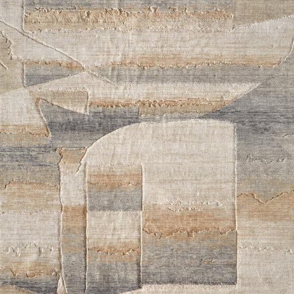 Homeroots 10' X 14' Abstract Area Rug - Luxurious Wool Blend, Stain Resistant, Perfect For Kids & Pets Tan,Brown,Gray Wool Blend 617234