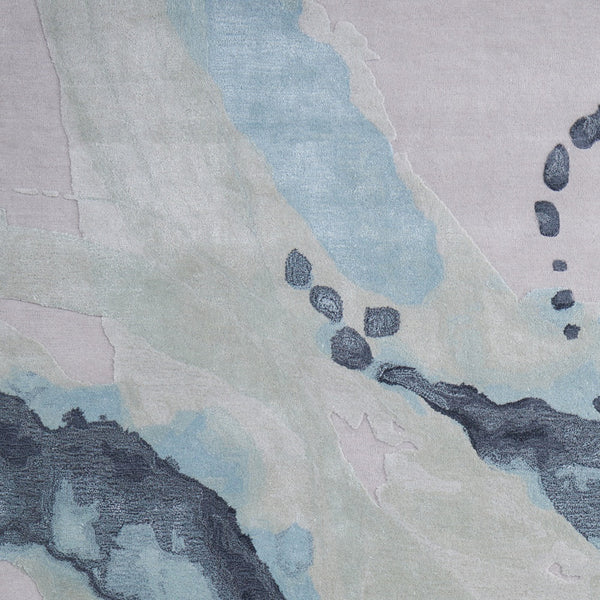 Homeroots 10' Hand-tufted Abstract Area Rug - Unique Artisan Craftsmanship For Stylish Home Décor & Warmth Green,Blue,Ivory Wool Blend 617236