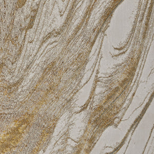 Homeroots 9' X 12' Ivory Taupe & Gold Abstract Area Rug - Stain Resistant, Stylish, Soft Texture For Any Room Ivory,Taupe,Gold Polyester Blend 617238