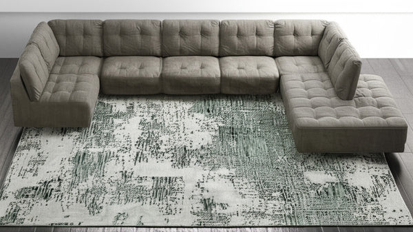 Homeroots 10' Hand Tufted Abstract Area Rug - Unique Artisan Crafted Design For Style And Comfort In Any Room Green,White Wool Blend 617241