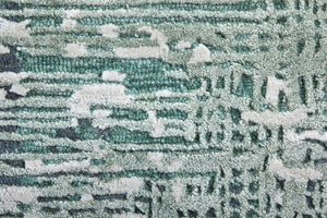 Homeroots 10' Hand Tufted Abstract Area Rug - Unique Artisan Crafted Design For Style And Comfort In Any Room Green,White Wool Blend 617241