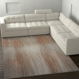 Homeroots 10' Abstract Area Rug - Durable Stain Resistant Design, Perfect For Homes With Kids & Pets! Ivory,Taupe,Pink Polypropylene Blend 617244