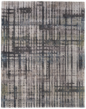 Homeroots 10' Stylish Abstract Distressed Area Rug - Durable, Stain Resistant, Perfect For Homes With Kids & Pets Gray,Black,Ivory Polypropylene Blend 617247