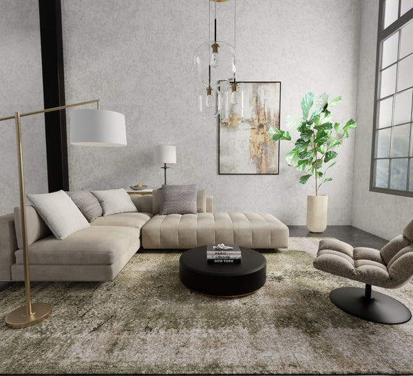 Homeroots 10' Distressed Abstract Area Rug - Durable, Stain-resistant Design For Stylish Home Décor And Comfort Green,Tan Polypropylene Blend 617248