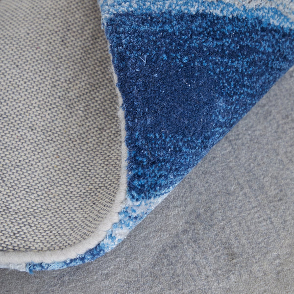 Homeroots 10' X 14' Abstract Hand Tufted Area Rug - Artisan-crafted Wool Blend, Unique Design For Modern Spaces Blue,Gray Wool Blend 617250