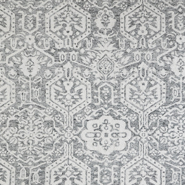 Homeroots 10' Hand-tufted Geometric Area Rug - Unique Wool Blend, Stain Resistant, Perfect For Kids & Pets Gray,White Wool Blend 617251