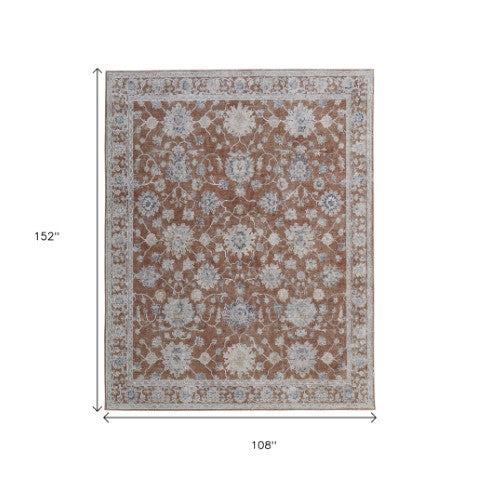 Homeroots 8' Floral Distressed Runner Rug With Fringe - Stylish, Stain-resistant Accent For Any Space Red,Ivory,Blue Polyester Blend 617253