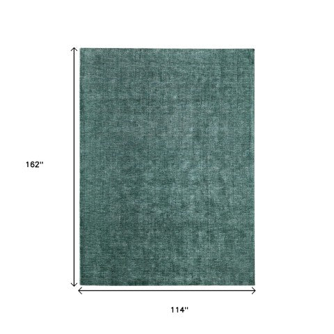 Homeroots 10' Hand Woven Round Rug – Unique Artisan Crafted Stain Resistant Wool Blend For Stylish Spaces Green,White Wool Blend 617254