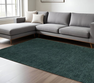 Homeroots 10' Hand Woven Round Rug – Unique Artisan Crafted Stain Resistant Wool Blend For Stylish Spaces Green Wool Blend 617255