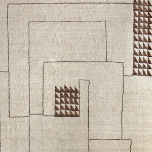 HomeRoots 8' X 10' Ivory and Brown Hand-Knotted Wool Area Rug – Unique Abstract Design for Any Décor Style 617263