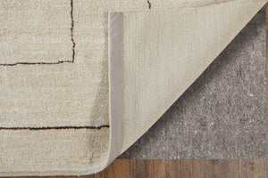 HomeRoots 8' X 10' Ivory and Brown Hand-Knotted Wool Area Rug – Unique Abstract Design for Any Décor Style 617263