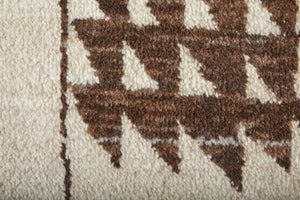 HomeRoots 8' X 10' Ivory and Brown Hand-Knotted Wool Area Rug – Unique Abstract Design for Any Décor Style 617263