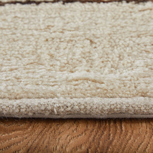 HomeRoots 8' X 10' Ivory and Brown Hand-Knotted Wool Area Rug – Unique Abstract Design for Any Décor Style 617263