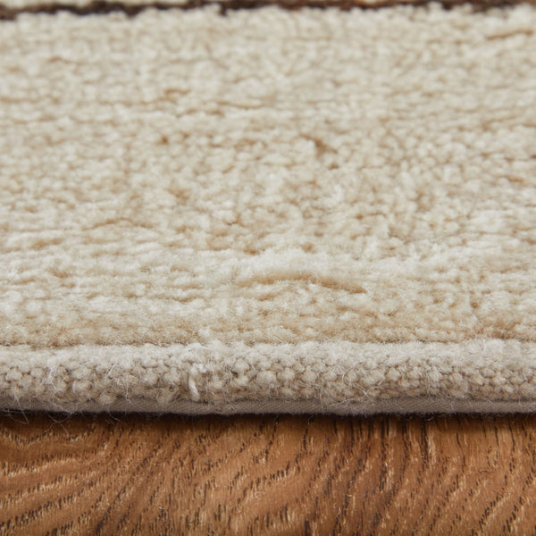HomeRoots 8' X 10' Ivory and Brown Hand-Knotted Wool Area Rug – Unique Abstract Design for Any Décor Style 617263