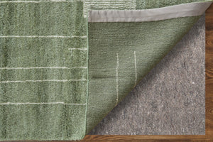 Homeroots 8' X 10' Hand Knotted Green And Ivory Abstract Area Rug - Unique, Stain Resistant, Bohemian Charm! Green,Ivory Wool Blend 617265