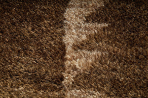HomeRoots 8' X 10' Stylish Brown and Ivory Wool Abstract Area Rug - Hand-Knotted, Durable, Bohemian Charm 617266