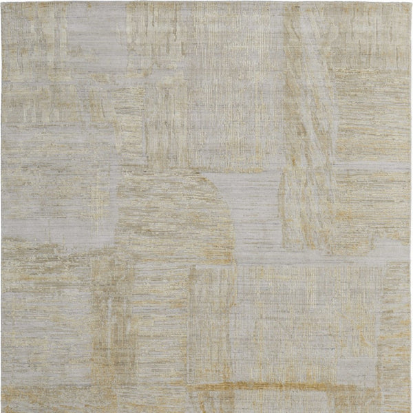 Homeroots 8' X 10' Hand Woven Abstract Area Rug In Yellow, Ivory & Gold - Unique Artisan Crafted Luxury Accent Yellow,Ivory,Gold Wool Blend 617268