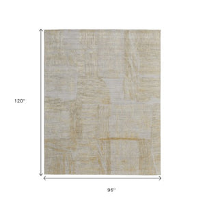 Homeroots 8' X 10' Hand Woven Abstract Area Rug In Yellow, Ivory & Gold - Unique Artisan Crafted Luxury Accent Yellow,Ivory,Gold Wool Blend 617268