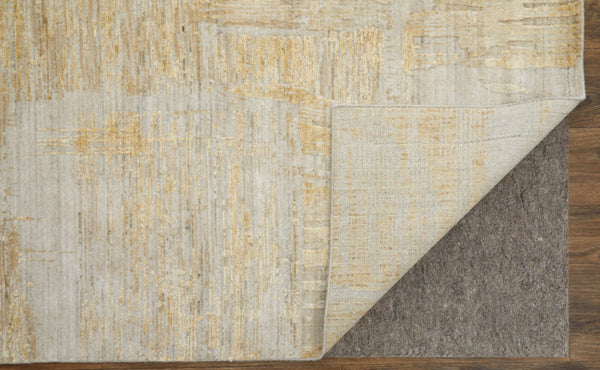 Homeroots 8' X 10' Hand Woven Abstract Area Rug In Yellow, Ivory & Gold - Unique Artisan Crafted Luxury Accent Yellow,Ivory,Gold Wool Blend 617268