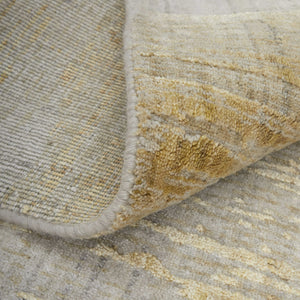 Homeroots 8' X 10' Hand Woven Abstract Area Rug In Yellow, Ivory & Gold - Unique Artisan Crafted Luxury Accent Yellow,Ivory,Gold Wool Blend 617268