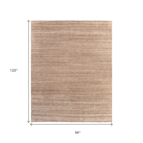 Homeroots 8' Hand Woven Distressed Area Rug - Stain Resistant, Unique Artisan Craftsmanship For Cozy Spaces Tan,Brown,Gray Synthetic 617269