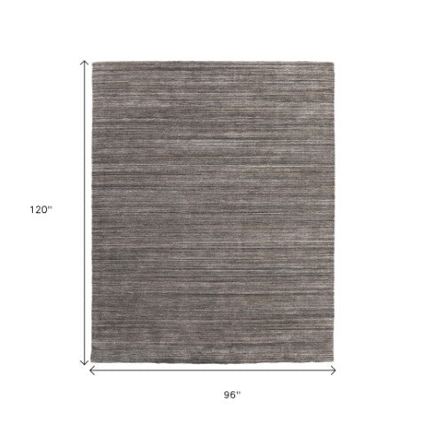 Homeroots 8' Hand Woven Distressed Area Rug - Stain Resistant, Unique Artisan Craftsmanship For Cozy Spaces Black,Gray,Brown Synthetic 617271