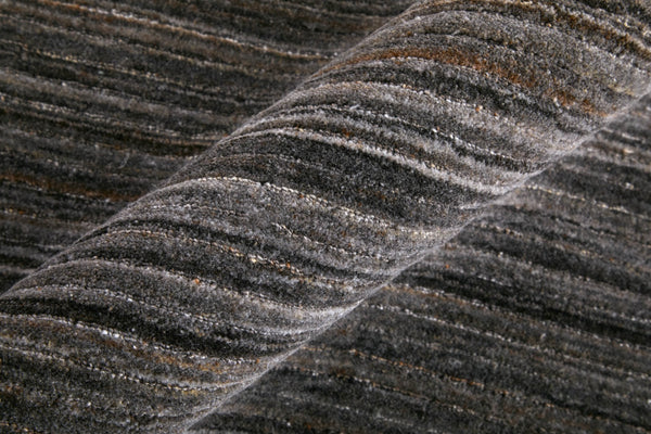 Homeroots 8' Hand Woven Distressed Area Rug - Stain Resistant, Unique Artisan Craftsmanship For Cozy Spaces Black,Gray,Brown Synthetic 617271