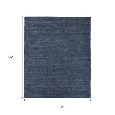Homeroots 8' Hand Woven Distressed Area Rug - Stain Resistant, Unique Artisan Craftsmanship For Cozy Spaces Blue,Gray Synthetic 617272