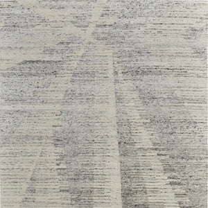 Homeroots 8' X 12' Abstract Hand Knotted Distressed Area Rug - Artisan Crafted Elegance For Stylish Spaces Ivory,Gray Wool Blend 617276