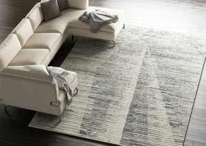 Homeroots 8' X 12' Abstract Hand Knotted Distressed Area Rug - Artisan Crafted Elegance For Stylish Spaces Ivory,Gray Wool Blend 617276