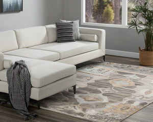 Homeroots 2' Hand Knotted Moroccan Area Rug - Unique Design, Stain Resistant, Perfect For Any Room Decor Ivory,Gray,Orange Wool Blend 617278