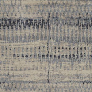 Homeroots 8' X 12' Blue And Tan Abstract Hand Knotted Area Rug - Stain Resistant, Unique Artistry For Your Home Blue,Tan Wool Blend 617279
