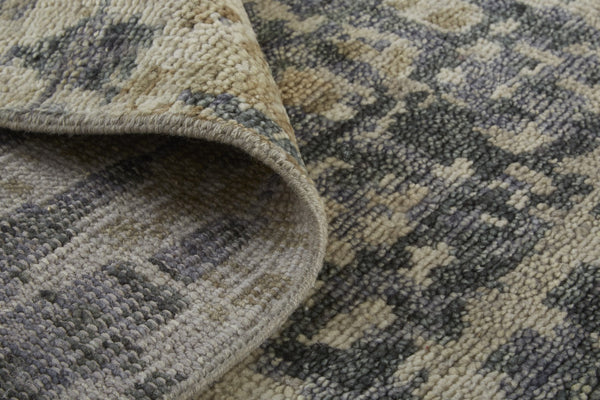 Homeroots 8' Hand Knotted Abstract Area Rug - Unique, Stain-resistant Wool Blend For Stylish Home Decor Tan,Taupe Wool Blend 617280