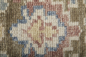 Homeroots 9' Blue Ivory Yellow Floral Hand Knotted Area Rug With Fringe - Stain Resistant, Artisan Crafted Beauty Blue,Ivory,Yellow Wool Blend 617281