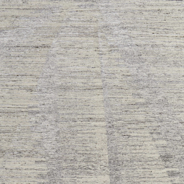 Homeroots 8' X 12' Abstract Hand Knotted Distressed Area Rug - Artisan Crafted Elegance For Stylish Spaces Ivory,Taupe,Silver Wool Blend 617286