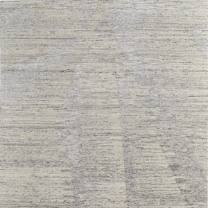 Homeroots 8' X 12' Abstract Hand Knotted Distressed Area Rug - Artisan Crafted Elegance For Stylish Spaces Ivory,Taupe,Silver Wool Blend 617286