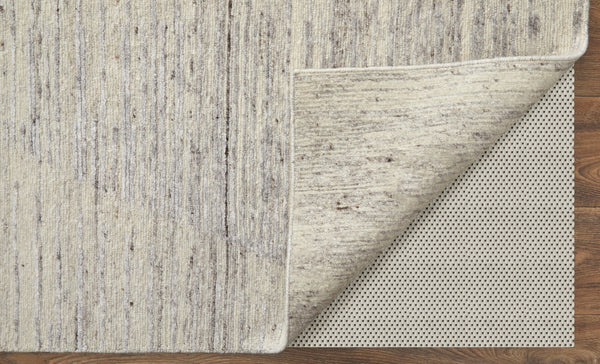 Homeroots 8' X 12' Abstract Hand Knotted Distressed Area Rug - Artisan Crafted Elegance For Stylish Spaces Ivory,Taupe,Silver Wool Blend 617286