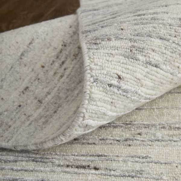 Homeroots 8' X 12' Abstract Hand Knotted Distressed Area Rug - Artisan Crafted Elegance For Stylish Spaces Ivory,Taupe,Silver Wool Blend 617286