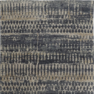 Homeroots 8' Hand Knotted Abstract Area Rug - Unique, Stain-resistant Wool Blend For Stylish Home Decor Blue,Gray,Tan Wool Blend 617287