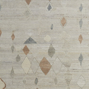 Homeroots 9' X 13' Tan Orange And Gray Moroccan Hand Knotted Area Rug – Stain Resistant, Artisan Crafted Elegance Tan,Orange,Gray Wool Blend 617288