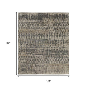 Homeroots 8' Hand Knotted Abstract Area Rug - Unique, Stain-resistant Wool Blend For Stylish Home Decor Tan,Taupe Wool Blend 617291