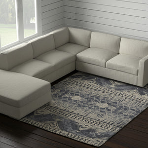 Homeroots 12' Blue Gray & Ivory Floral Hand Knotted Area Rug - Unique Artisan Craftsmanship For Your Home Blue,Gray,Ivory Wool Blend 617292