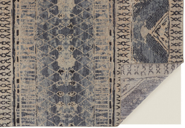 Homeroots 12' Blue Gray & Ivory Floral Hand Knotted Area Rug - Unique Artisan Craftsmanship For Your Home Blue,Gray,Ivory Wool Blend 617292