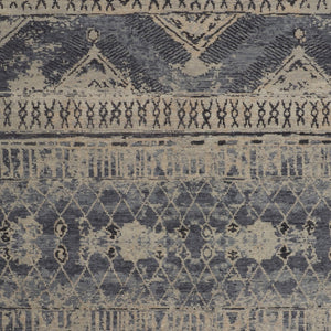 Homeroots 12' Blue Gray & Ivory Floral Hand Knotted Area Rug - Unique Artisan Craftsmanship For Your Home Blue,Gray,Ivory Wool Blend 617292