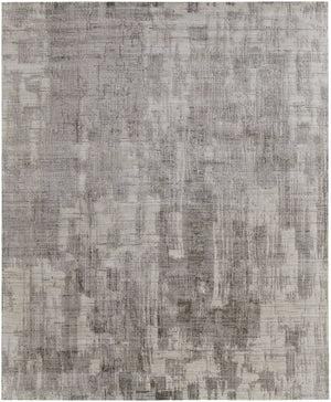 HomeRoots 12' X 15' Gray and Ivory Abstract Hand-Woven Area Rug - Luxurious Distressed Design for Any Room 617293