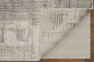 Homeroots 12' Gray And Ivory Abstract Hand Woven Distressed Area Rug - Artisan Crafted For Unique Elegance Gray,Ivory Wool Blend 617293